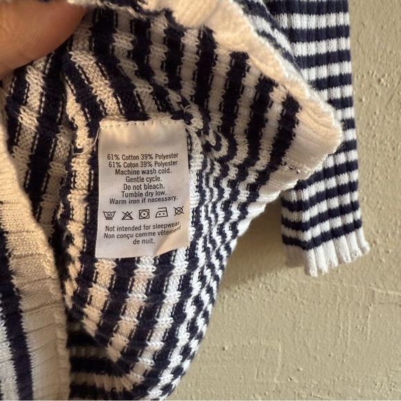 Janie and Jack Mockneck Striped Sweater Dress Navy and White Size 2T - Picture 4 of 10